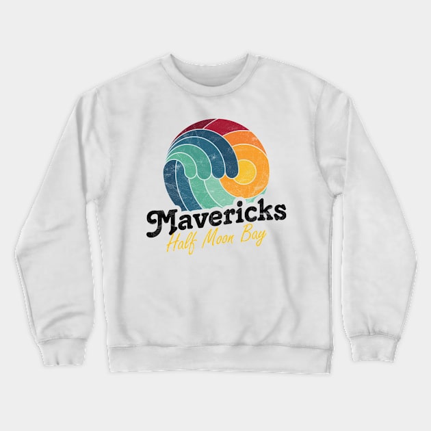 Mavericks California Surfing Surf Sunset Wave Crewneck Sweatshirt by MrTeee